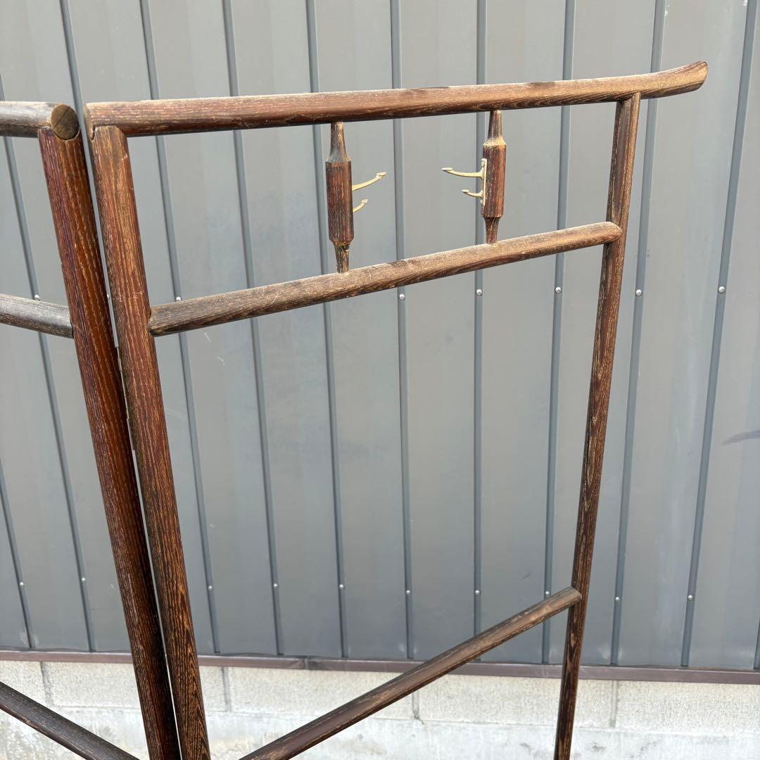 昭和レトロ 和風 古民具 漆塗り 衣桁 衣紋掛け 古道具 和家具 コゲ茶