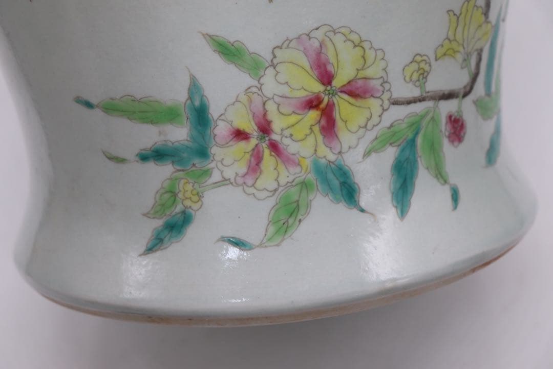 中国　粉彩桃紋大瓶　送料込み0523