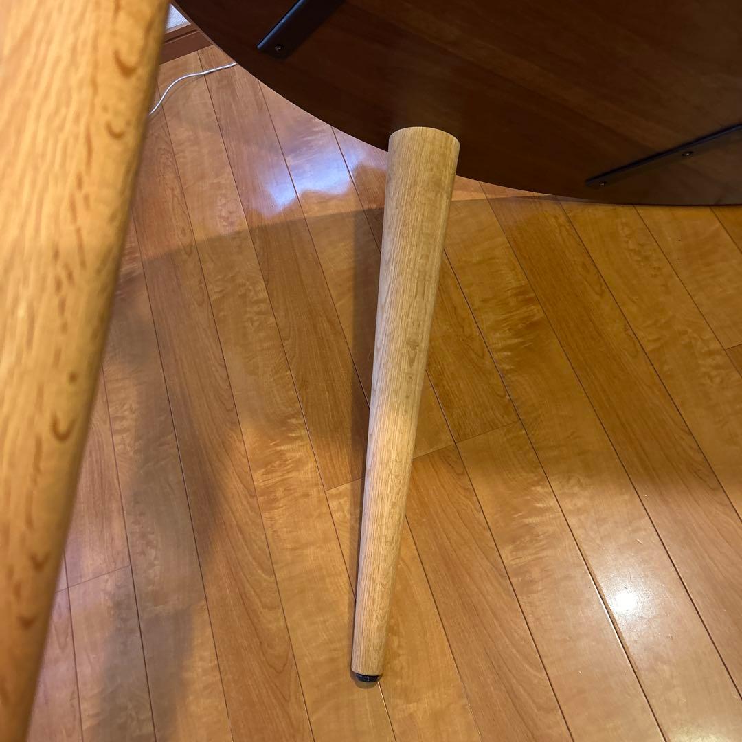 柏木工　円形木製テーブル ブラウン