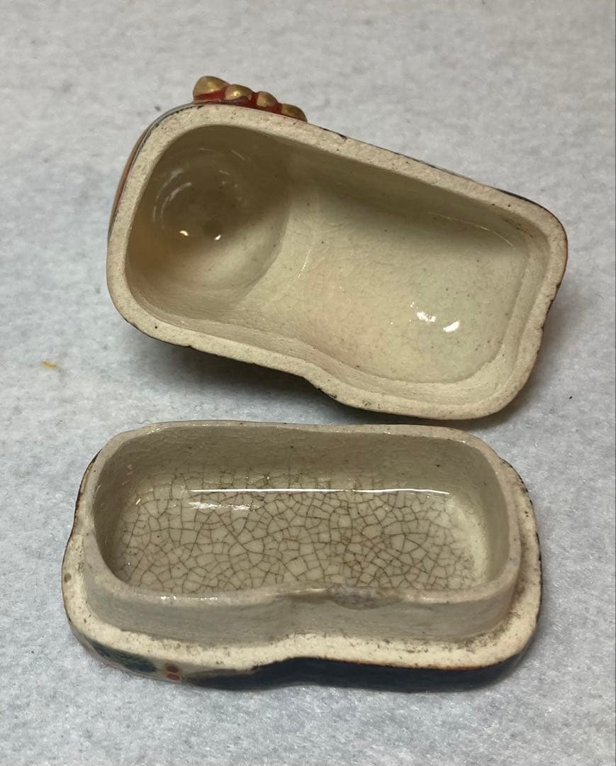 B400h「犬張子 香合」伊東陶山造　共箱　京焼　香道具　茶道具　キズ有