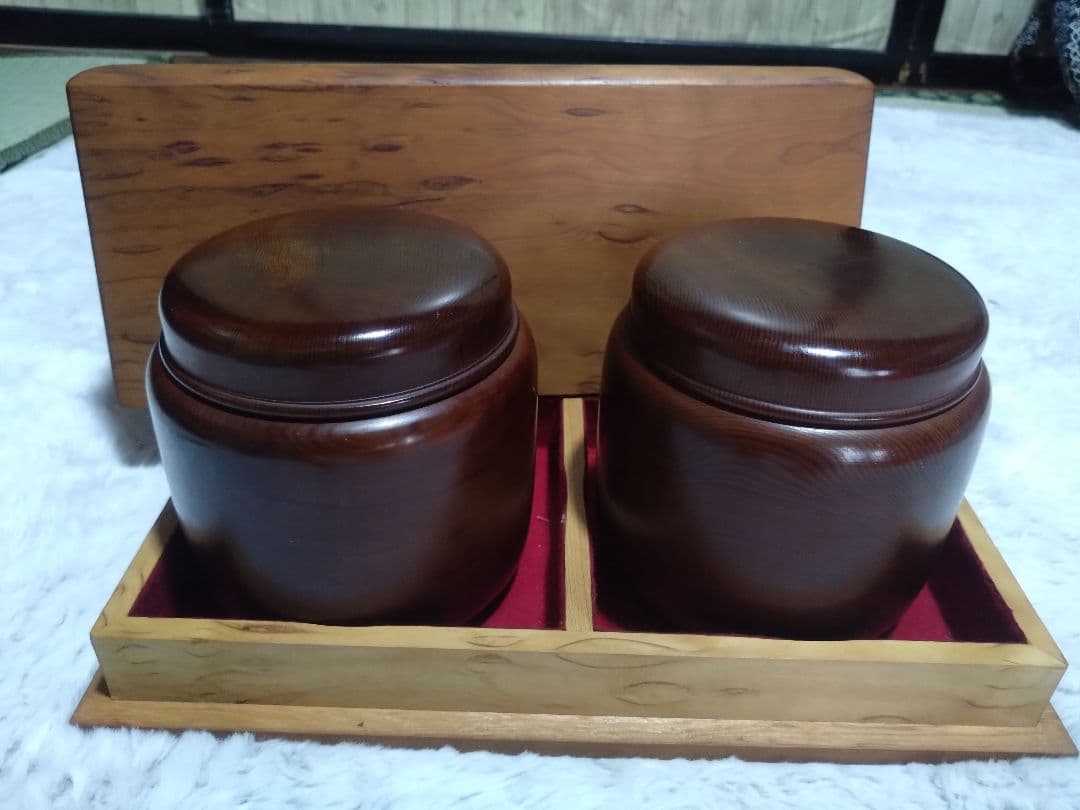 【囲碁】本蛤碁石/那智黒石　7.5ミリ　碁笥ケース