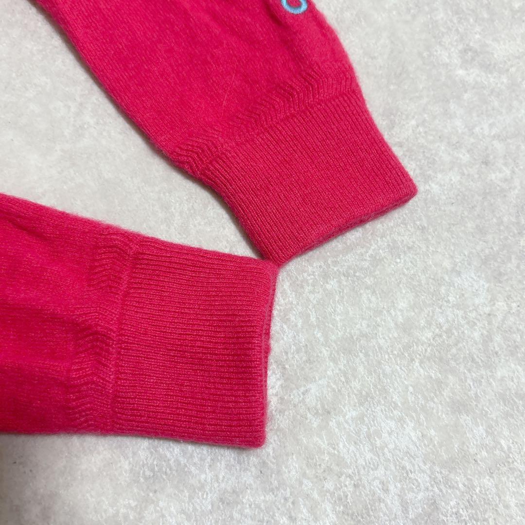 パーリーゲイツ　カシミヤ100% ジップアップニット　ピンク　ロゴ