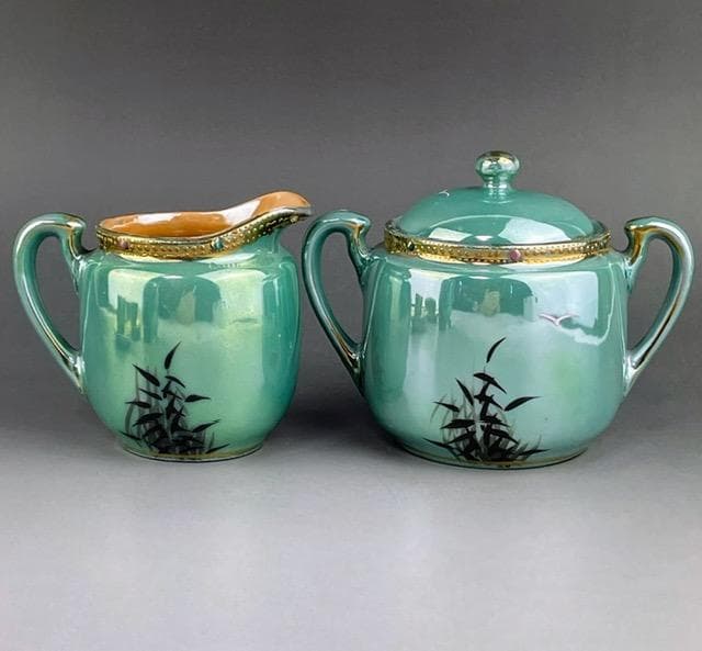 【希少】オールドニッポン ジュエル ティーセット ラスター彩 フライングスワン