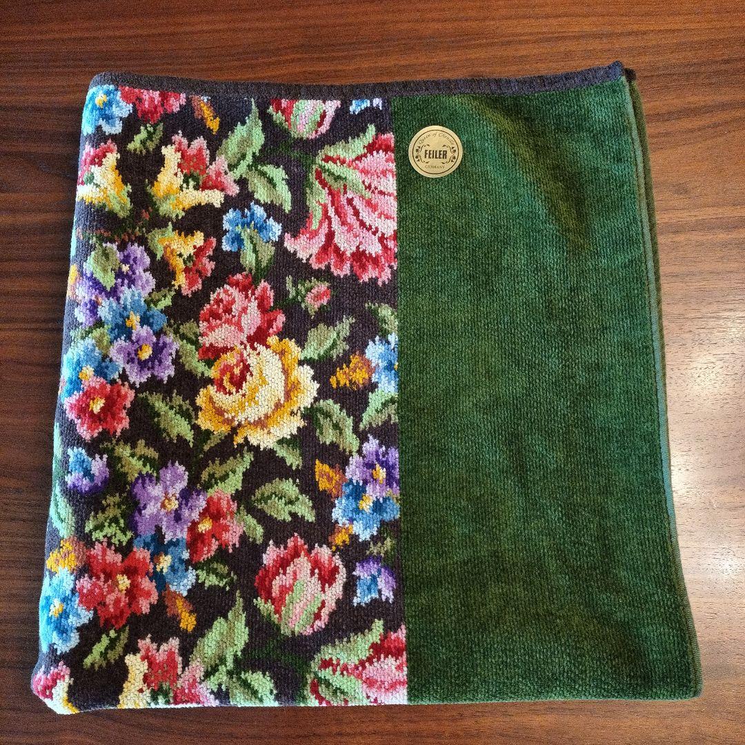 フェイラー バスタオル グリーン 未使用 未使用 FEILER フェイラー 花
