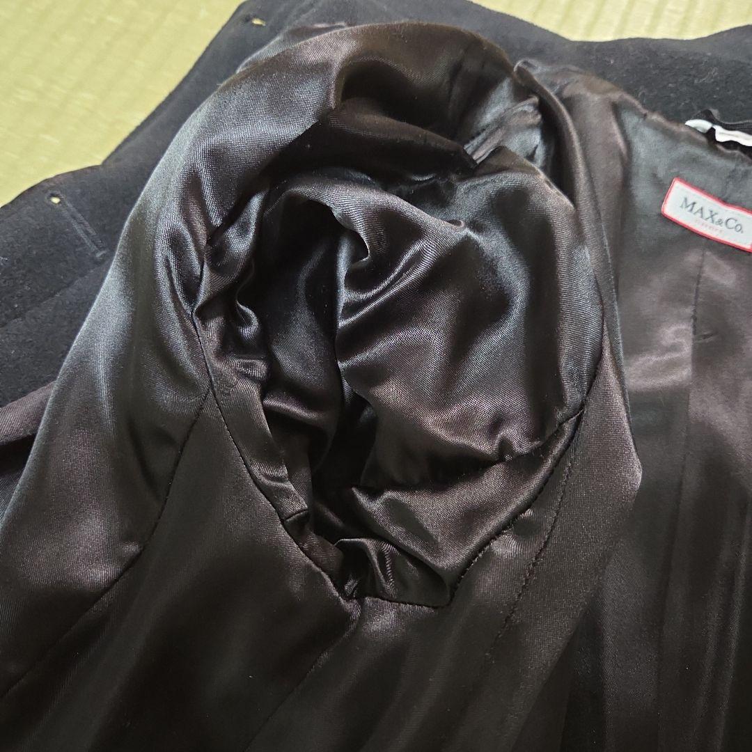 MAX&Co アンゴラ混 チェスターコート Aライン ブラック M相当 ベルト