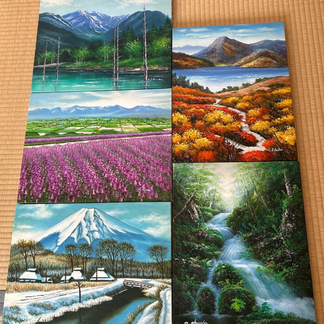 ★明日まで価格★ 6号　四季を彩る12月風景画　専用保存箱と額縁のセット