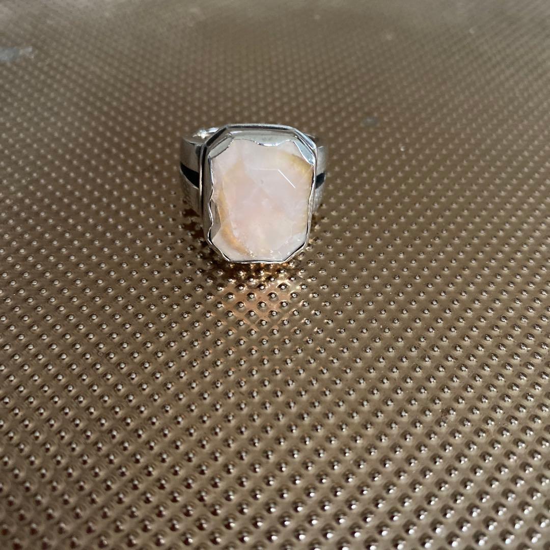 美品★SAD黒夢　清春ブランド★ローズクオーツsilver925リング18号