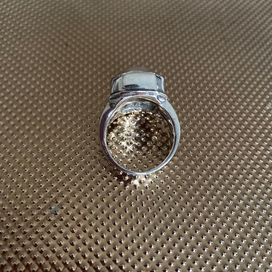 美品★SAD黒夢　清春ブランド★ローズクオーツsilver925リング18号
