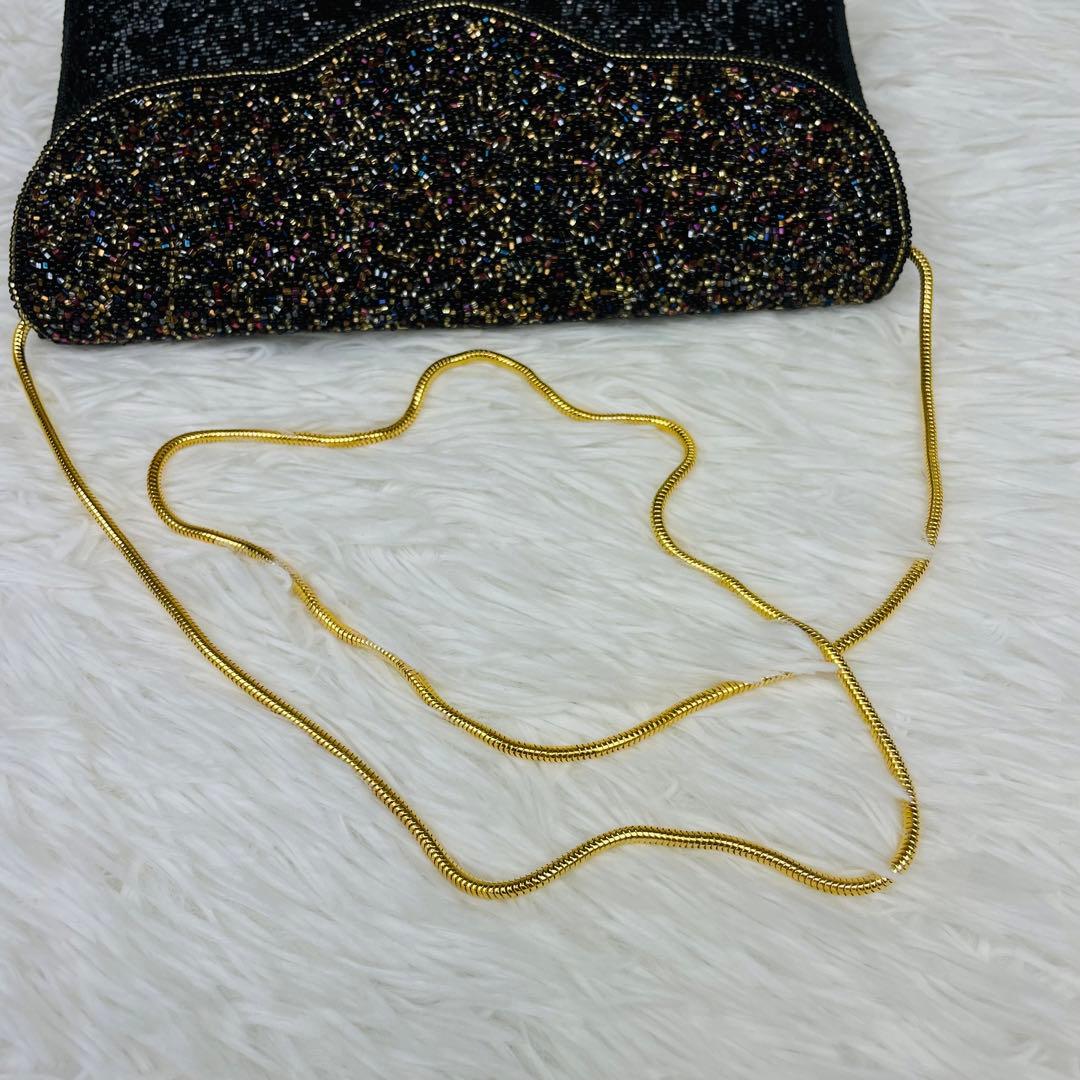 極美品✨皇室御用達✨Lumyはしもと✨ビーズバッグ✨パーティーバッグ✨黒