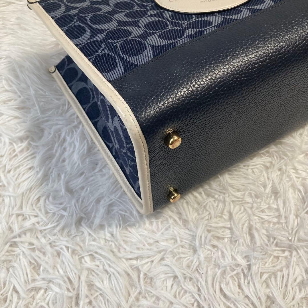 美品　現行　コーチ　ショルダーバッグ　2way デンプシー デニム　デカロゴ