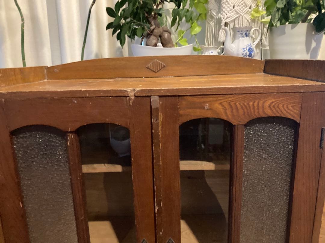 昭和レトロ ガラスキャビネット 本棚