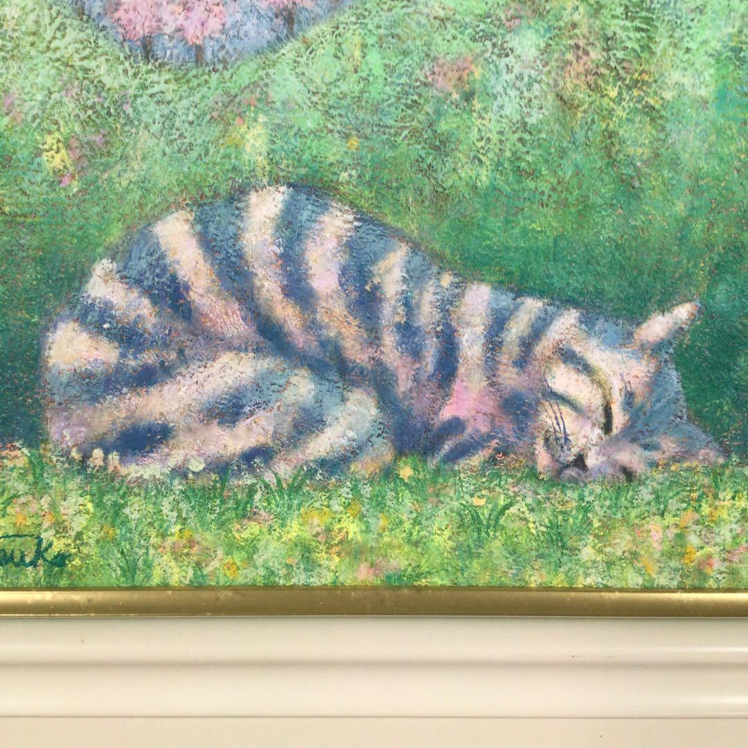 冬うー特価』 絵画 油絵 『春眠』 猫