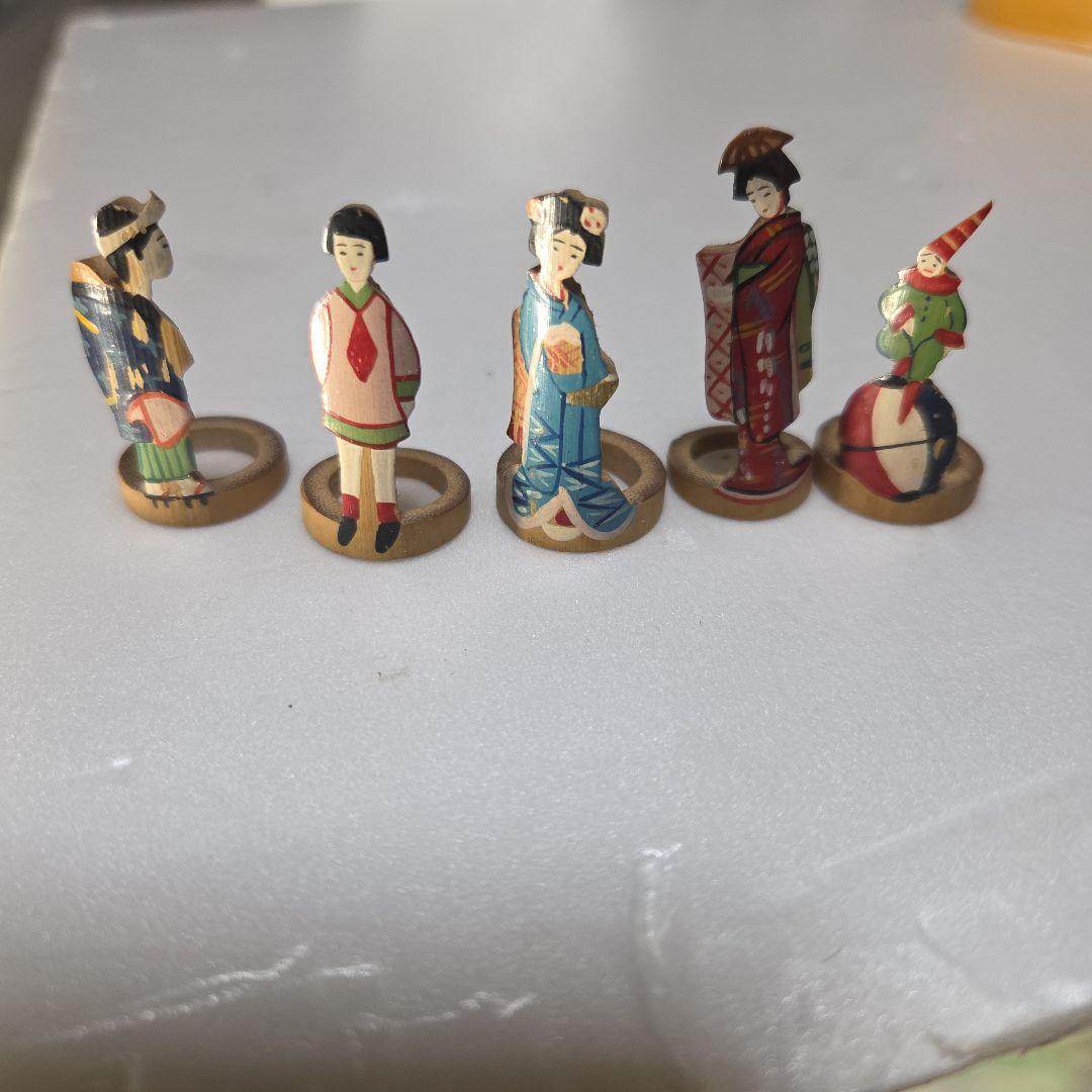 珍品 レトロな 竹細工人形5体 アンティーク - メルカリ
