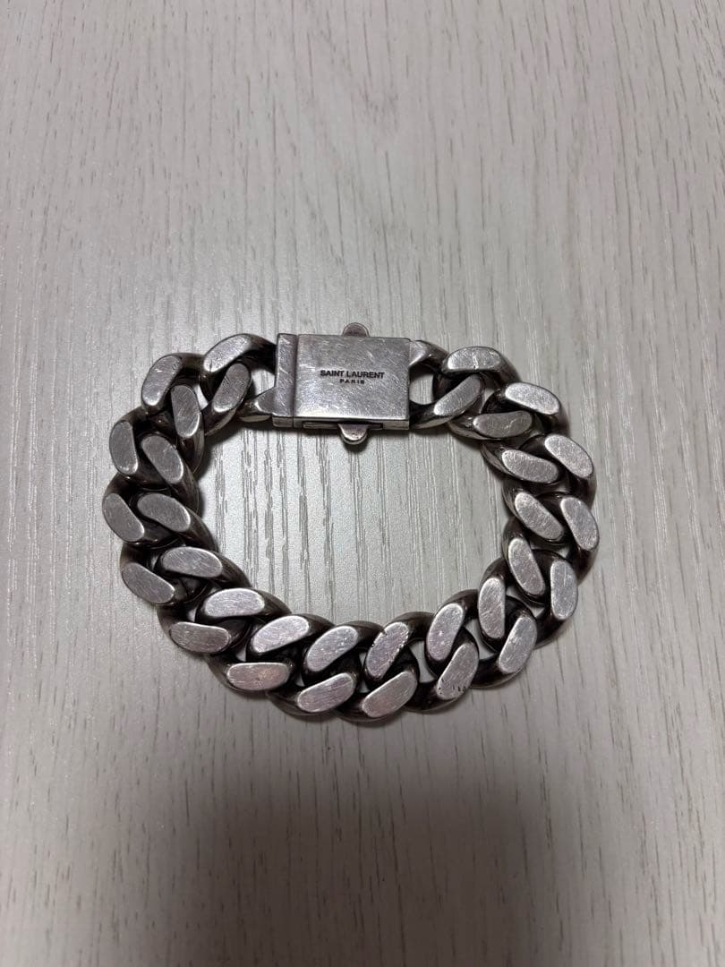 Saint Laurent サンローラン メタルカーブチェーンブレスレット
