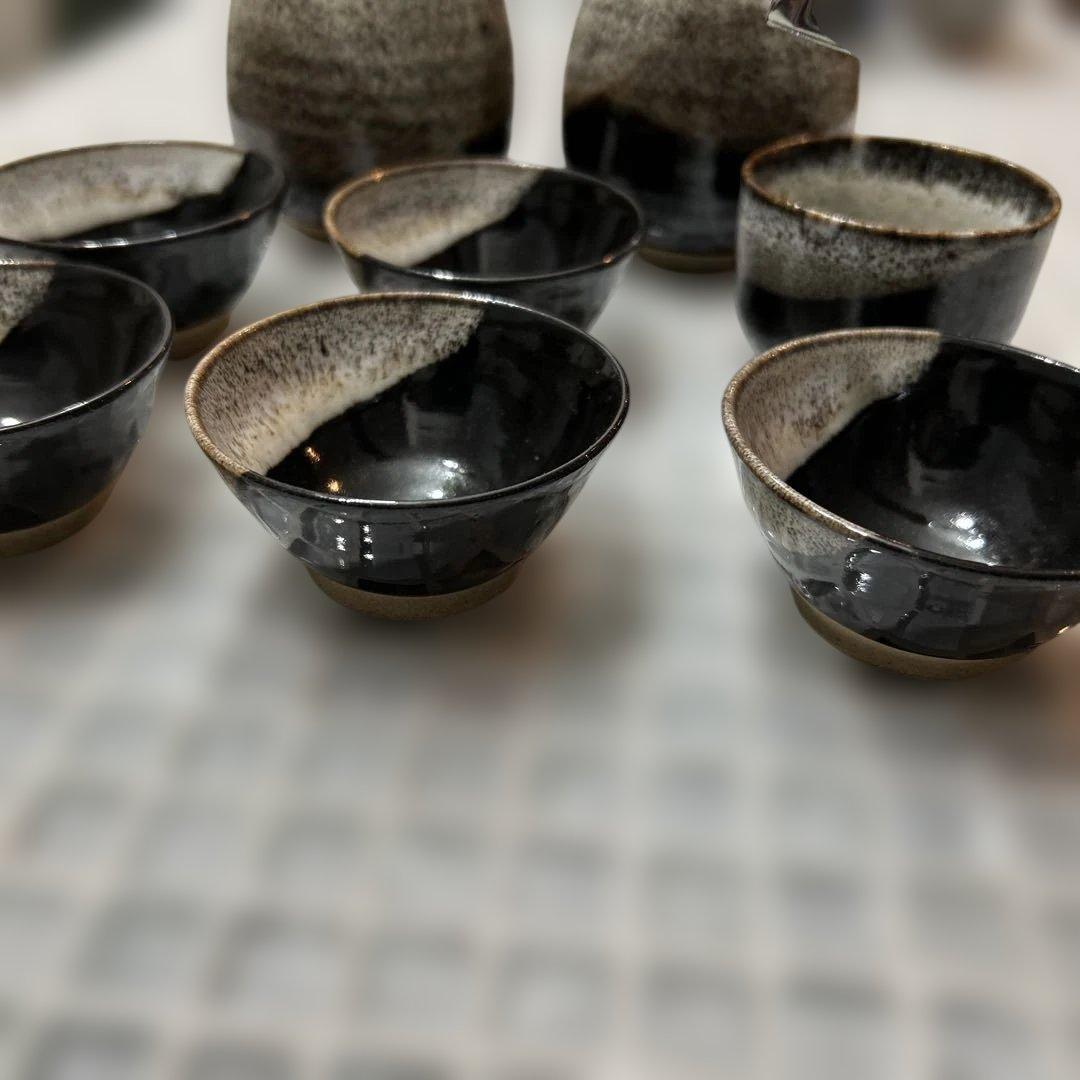 堤焼　徳利とお猪口　仙台　民芸　乾馬窯