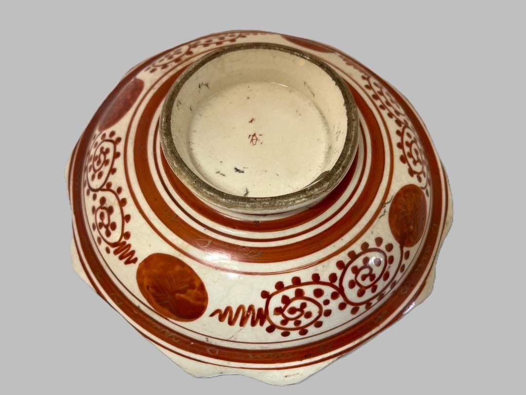 古九谷 九谷焼 赤絵 高台 鉢 飾皿 盛皿 皿 年代物 - メルカリ