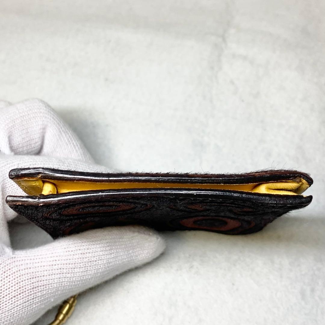 希少 CHANEL ケース ココマーク ハラコ レザー キーリング