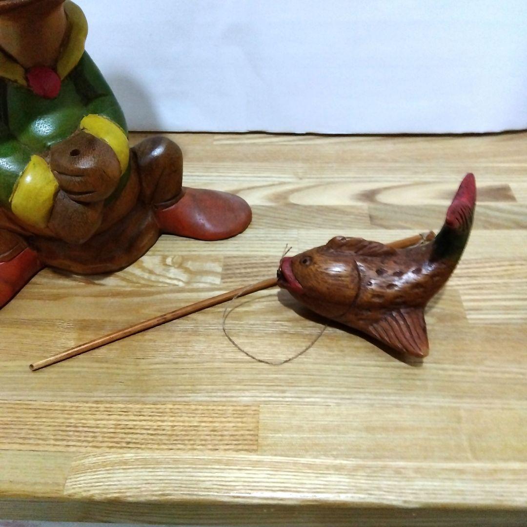 ドナルドダック 木彫りの置物