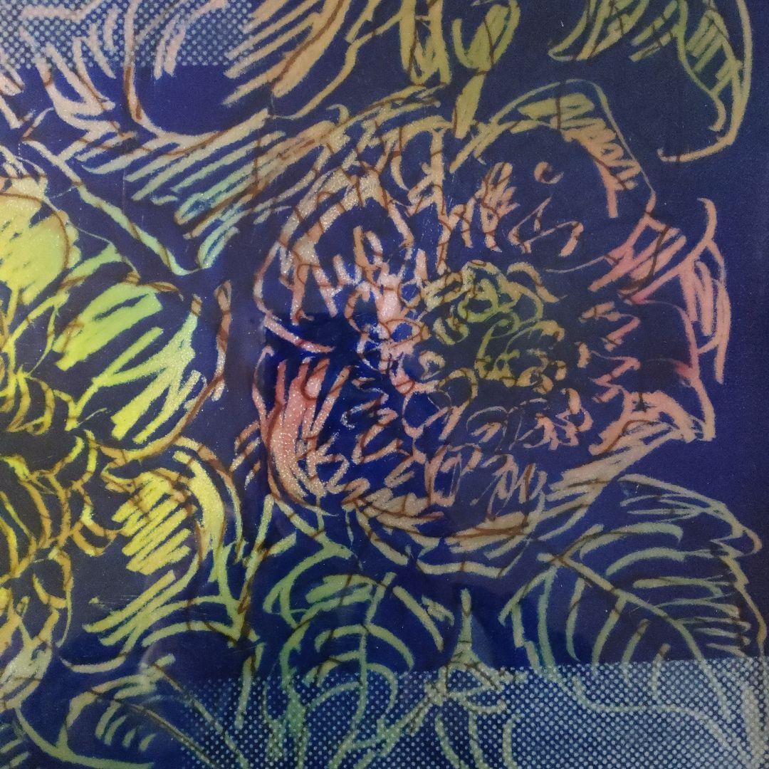 佐野登志子(日展七宝作家)　大判七宝焼『ルドゥーテの花による』額装、共シール付