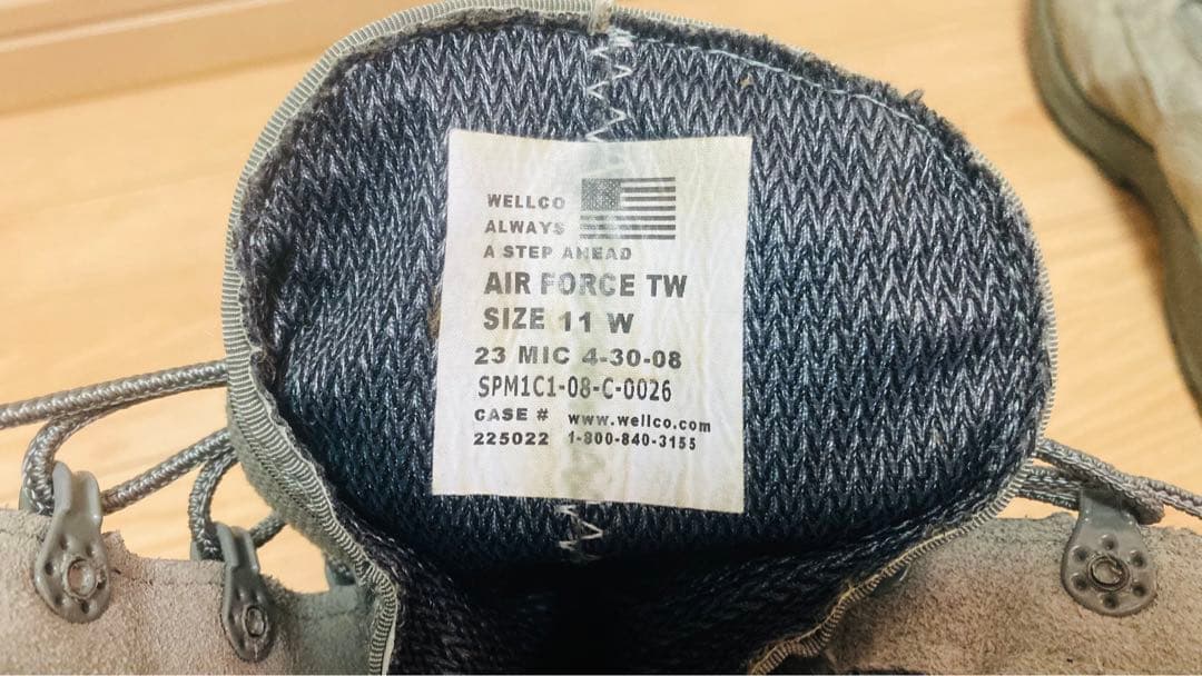 実物米空軍放出品 美品ウェルコ製コンバットブーツ グレー 11W(29cm)