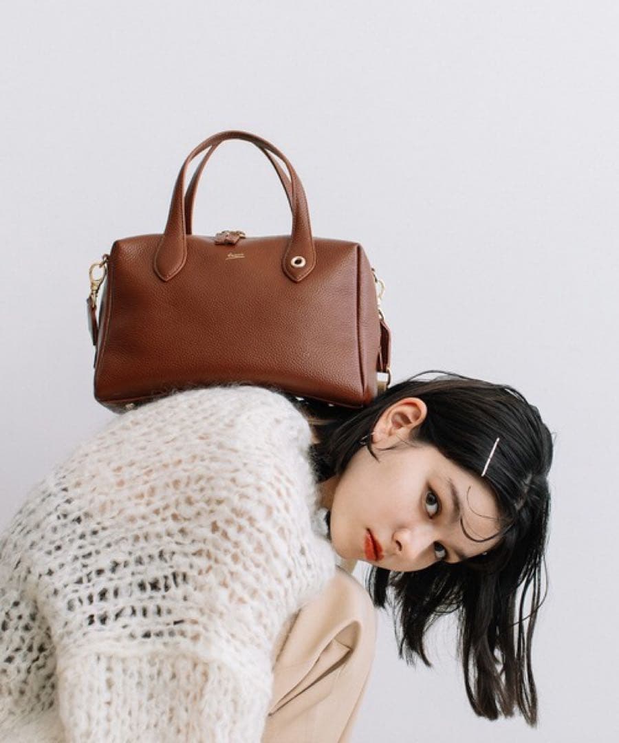 BEAURE カウレザー ボストンバッグ ブラウン 美品