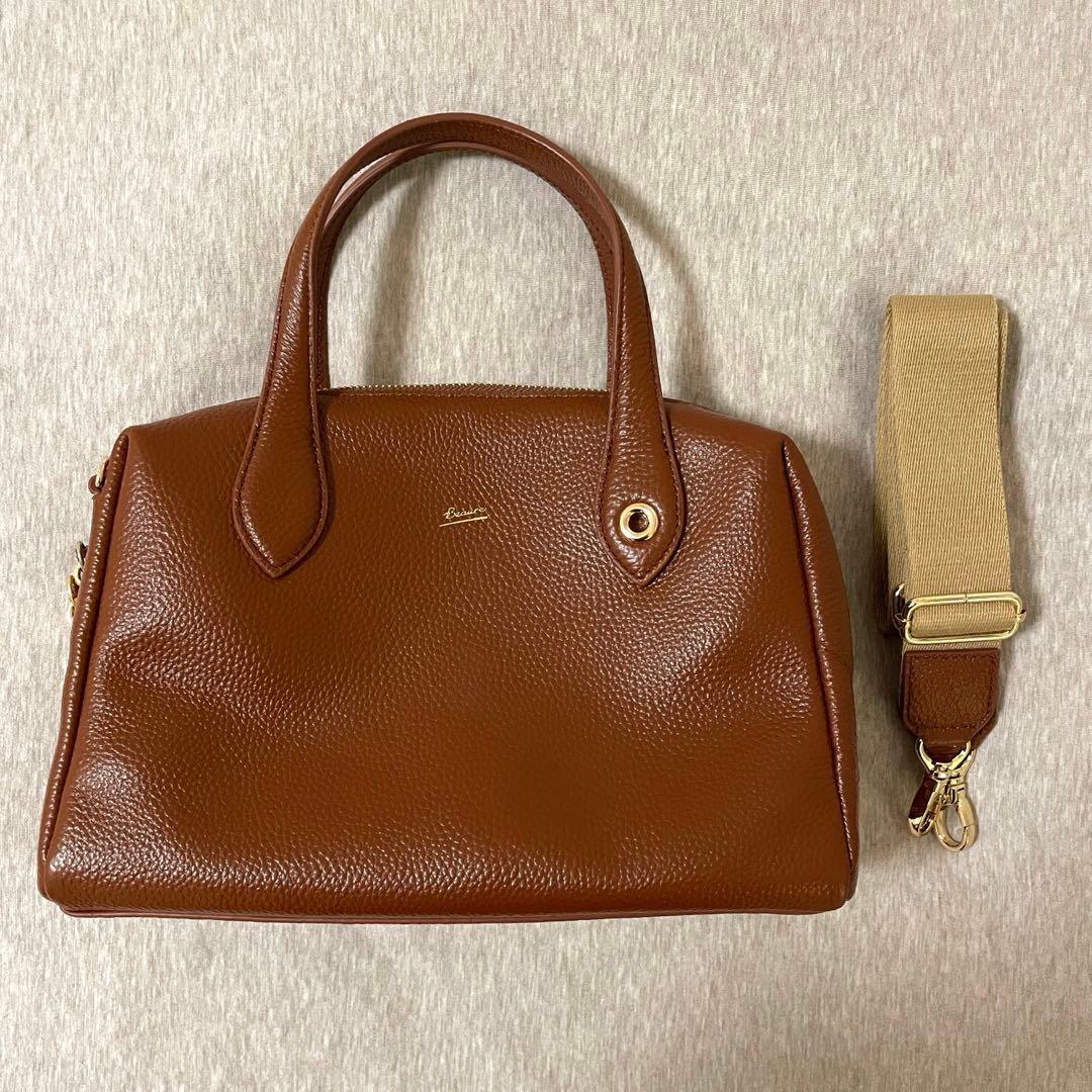 BEAURE カウレザー ボストンバッグ ブラウン 美品