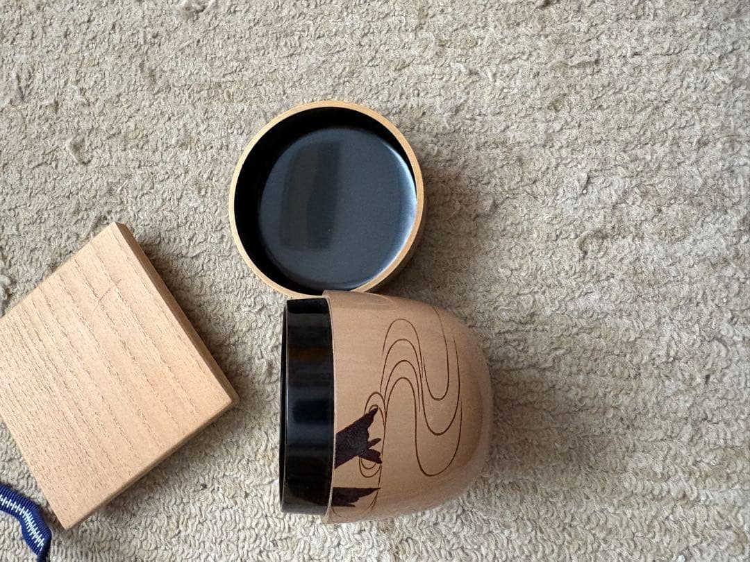 中棗 白塗 川蝉蒔絵 祐斎作