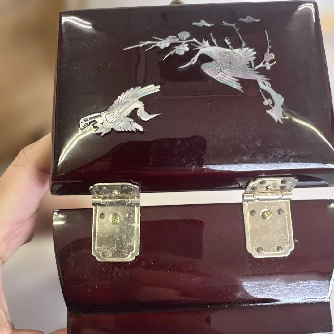 韓国伝統的民芸品 鶴と亀螺鈿細工のジュエリーボックス - メルカリ