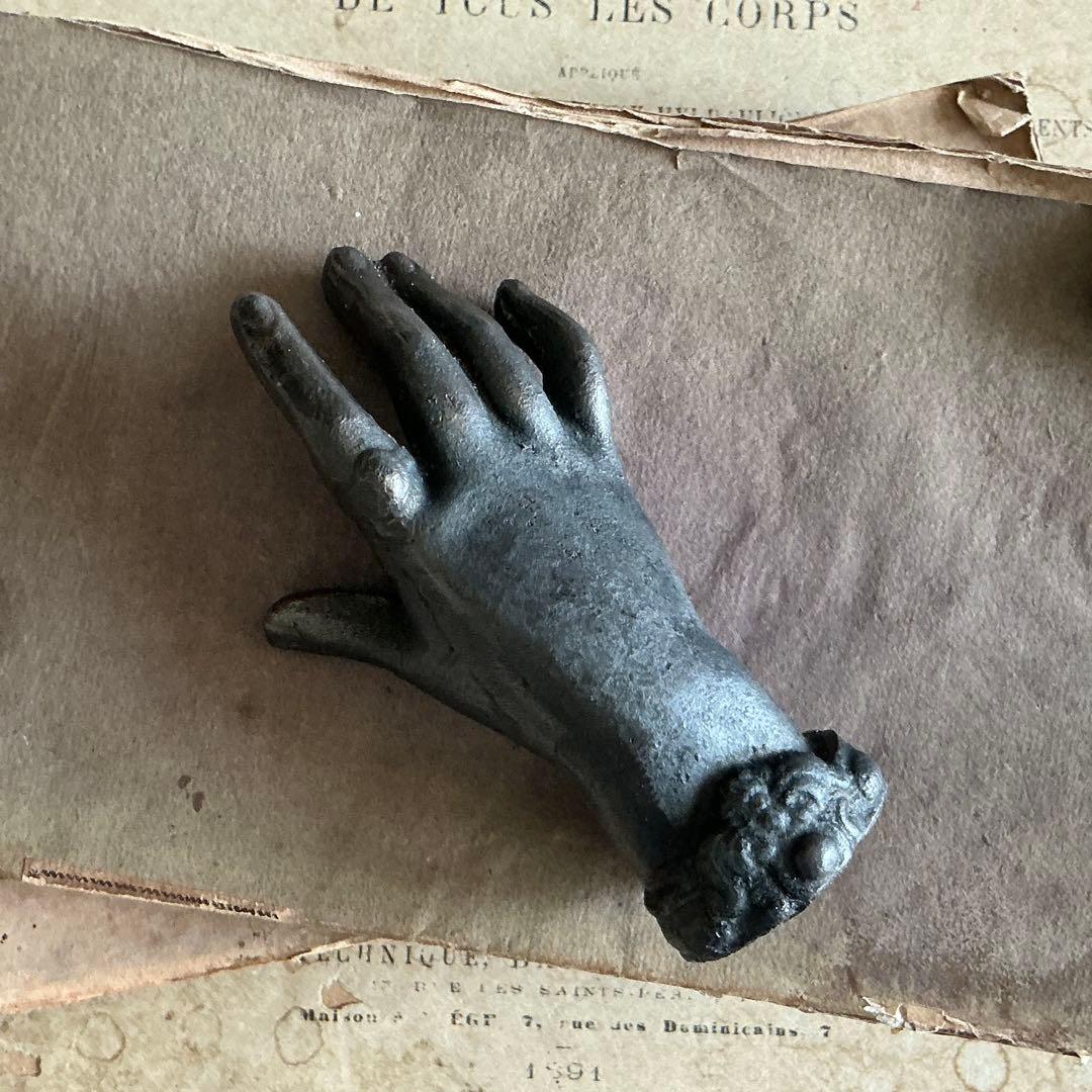 19世紀 フランスアンティーク ハンドモチーフ ペーパーウェイト