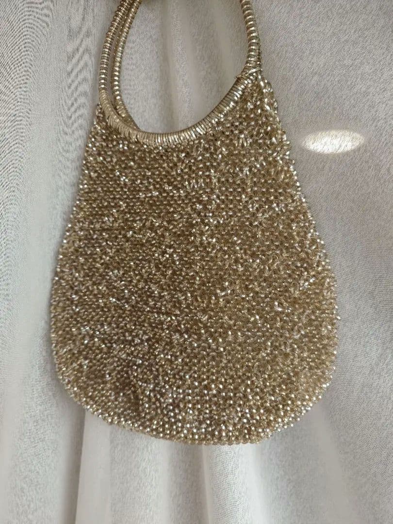 美品アンテプリマワイヤーバッグラウンド縦型シルバーゴールドショルダーチェーン付