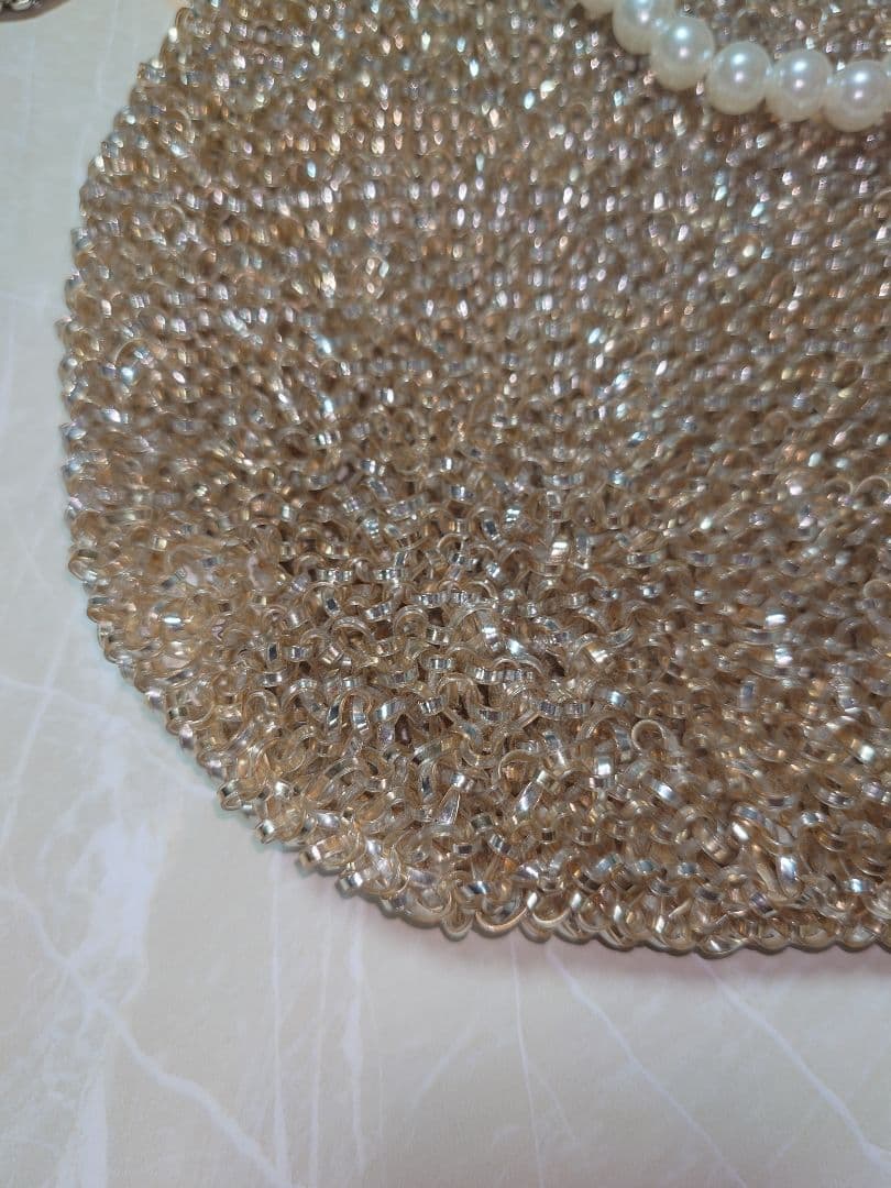 美品アンテプリマワイヤーバッグラウンド縦型シルバーゴールドショルダーチェーン付