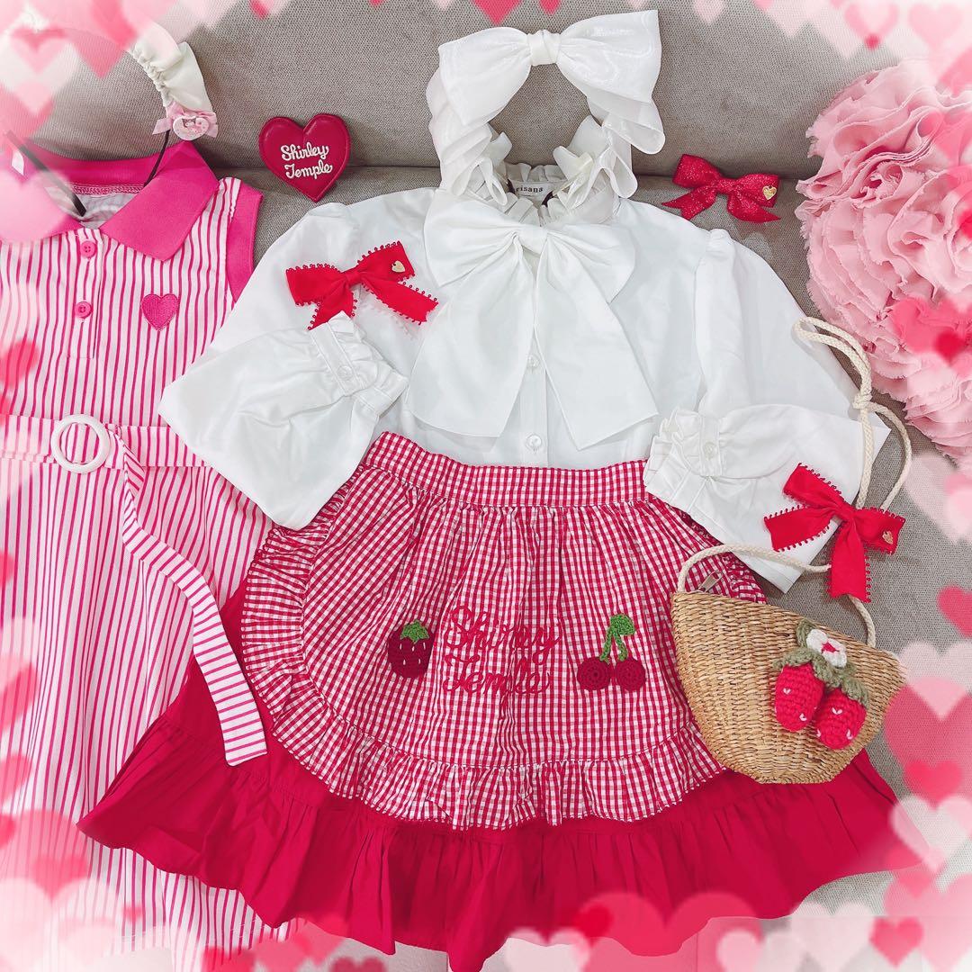 シャーリーテンプル❤️ファミリア❤️ワンピ❤️スカート❤️いちご❤️エニィファム❤️ギンガム