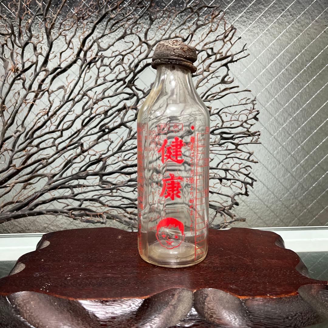 骨董 レトロガラス 希少 健康 赤ちゃん鮮明プリント 哺乳瓶 パッキン