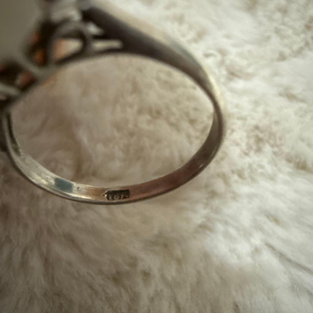 遺品整理　九谷焼 紫色スタッズ付きオーバルリング