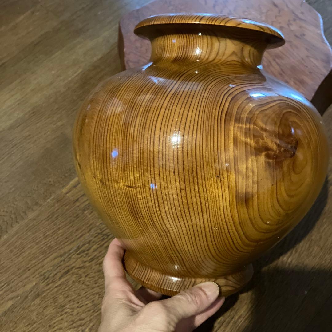 屋久杉壺（高さ23㌢程）花台 セット