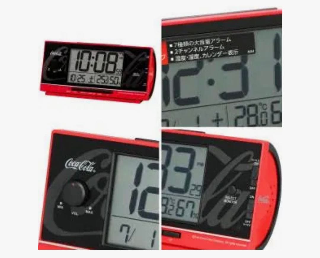 セイコークロック 目覚まし時計 コカ・コーラ 電波 デジタル 大音量