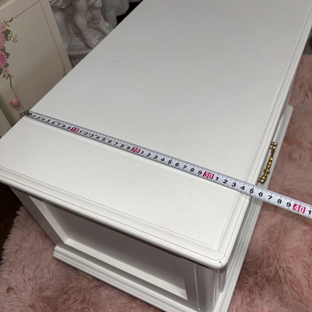 ロココ調 猫脚テレビ台 ホワイト コンパクトサイズ