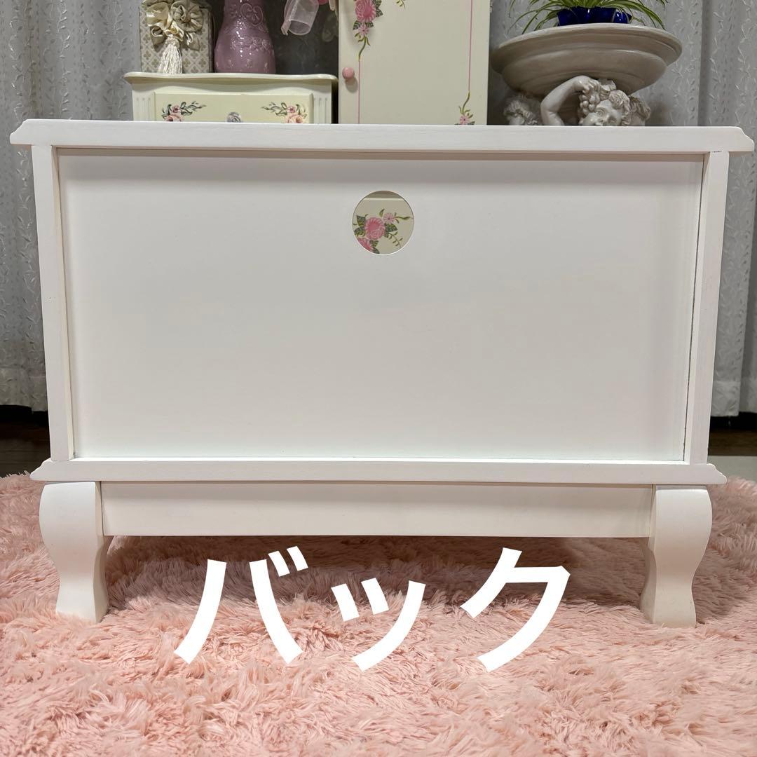 ロココ調 猫脚テレビ台 ホワイト コンパクトサイズ