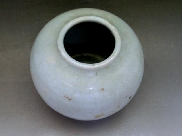 花瓶□李朝 白磁 花器 丸壺 古玩 唐物 中国 古美術 時代物 骨董