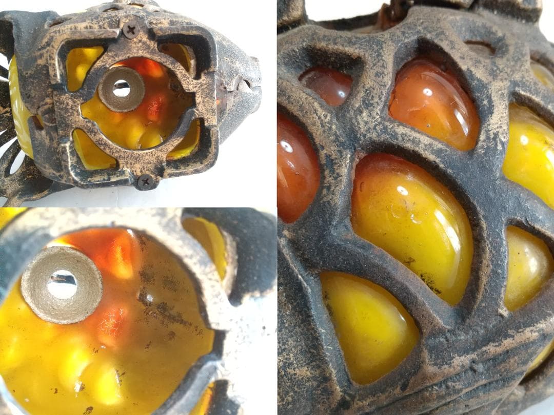 ☆金魚 ガラス付き吊灯篭／レトロ照明 高さ13cm×長さ25cm【送料