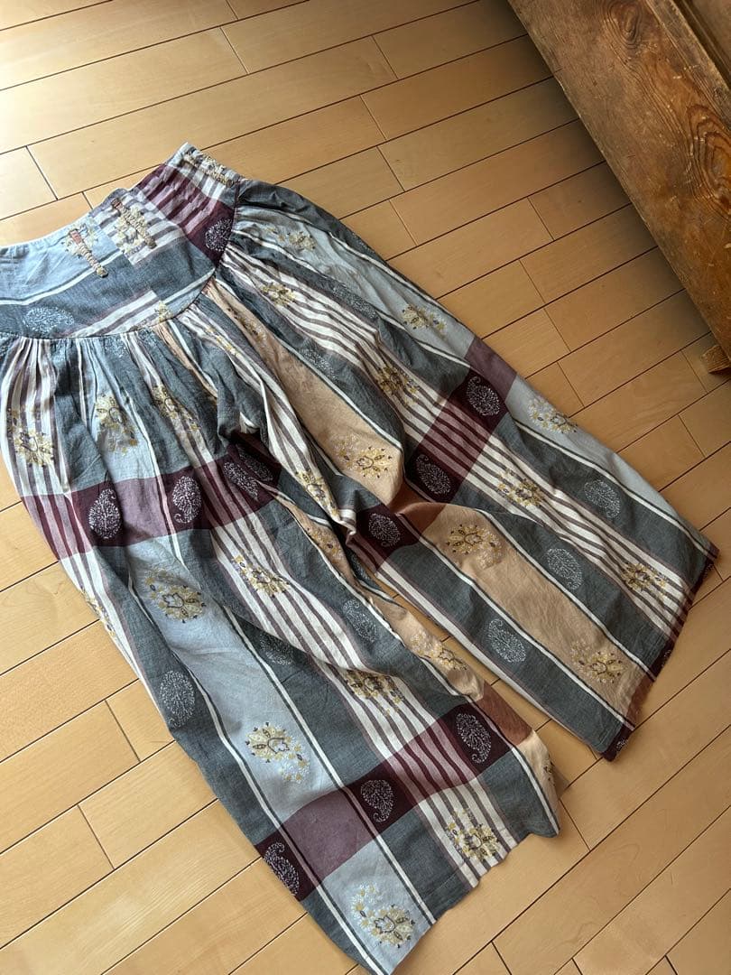 Kapital キャピタル マドラスチェック ワイドパンツ