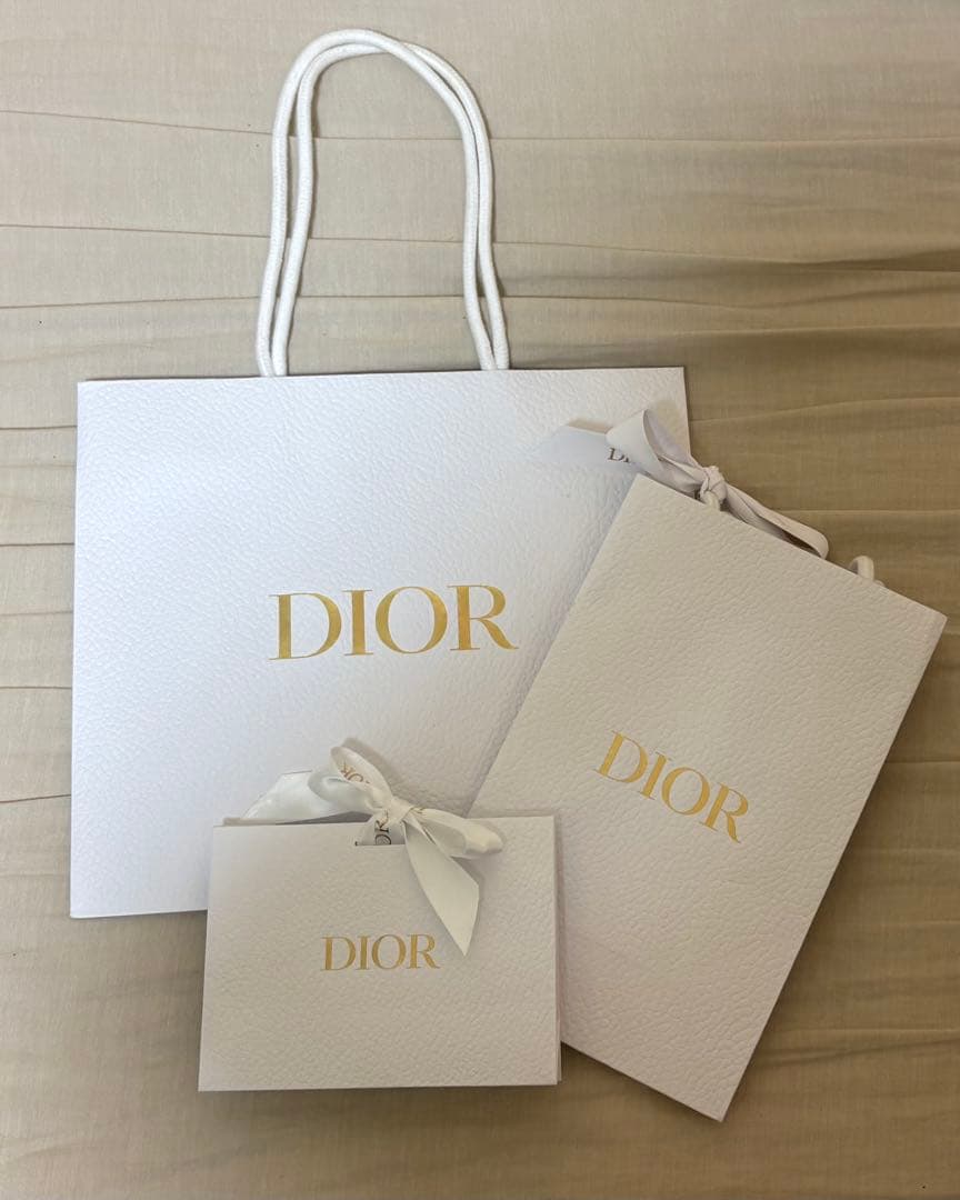 Dior ショップ袋 3点セット ホワイト - メルカリ