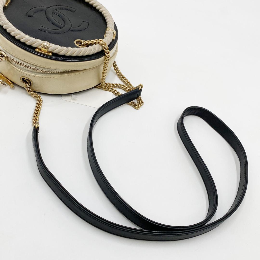 CHANEL シャネル カーフ ラウンド ロープ 2way ショルダーバッグ