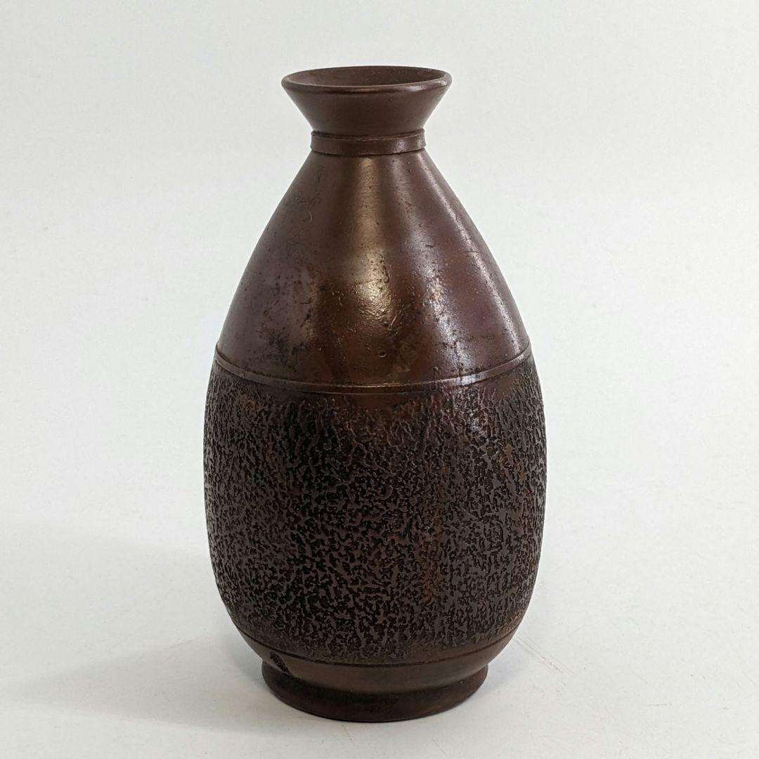 人間国宝山本陶秀（楽友銘） 備前焼 石目徳利 共箱共布栞