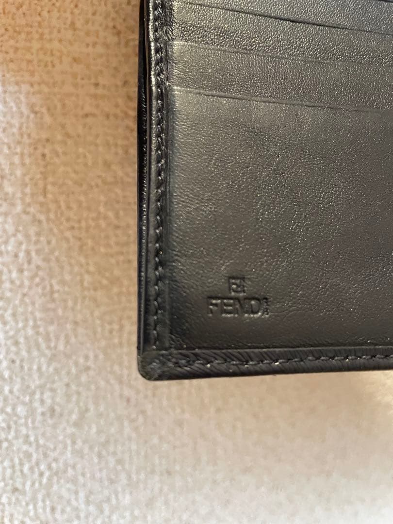 FENDI 二つ折り財布 ネイビー 手帳カバー
