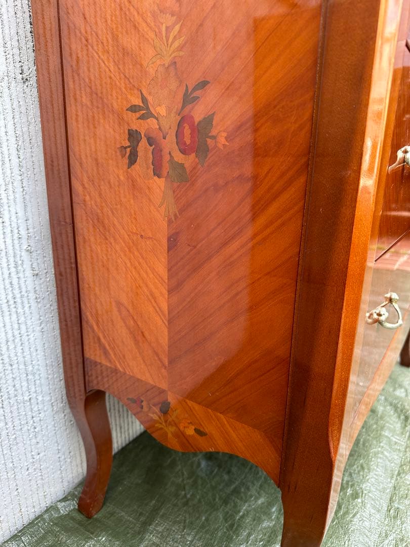 ライティングビューロー】イタリア 象嵌細工 猫足 アンティーク