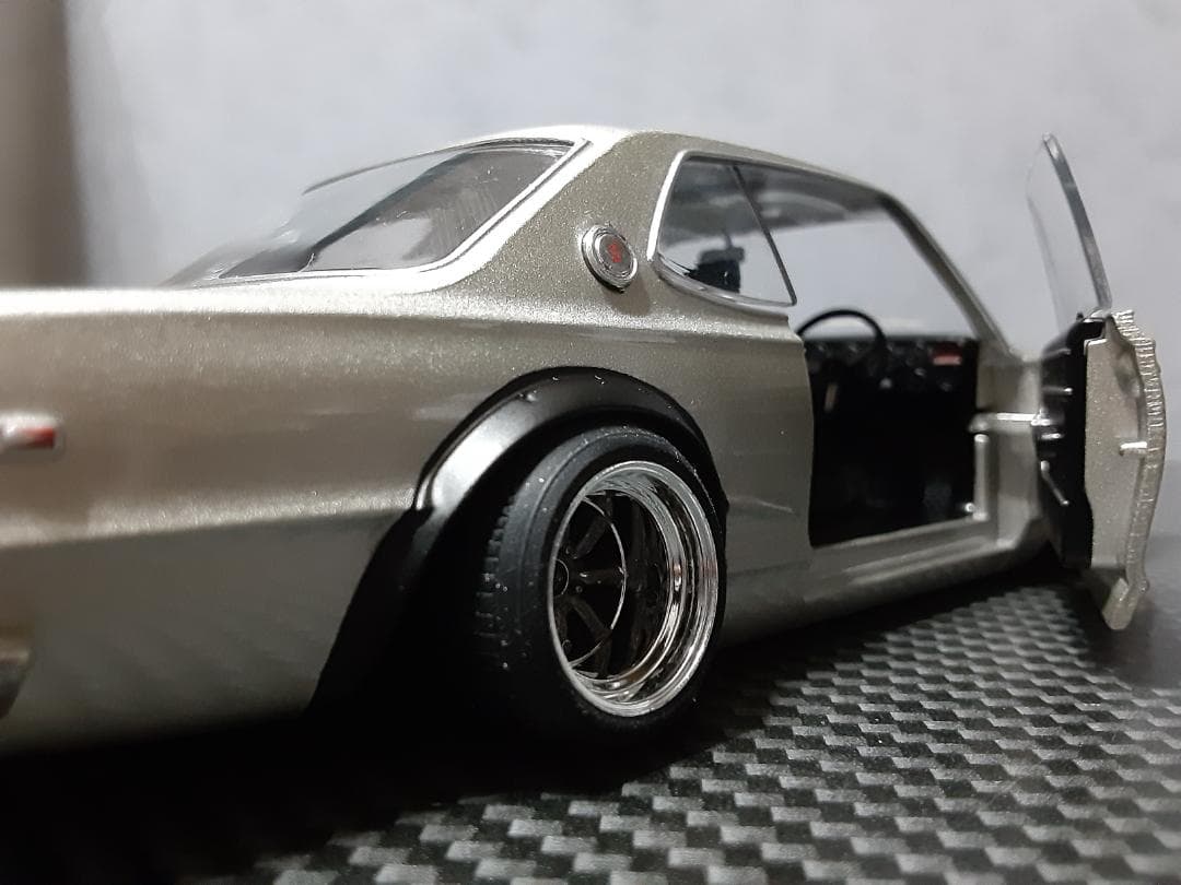 Hachette 1/24 日産 箱スカ GT-R カスタム改 ワタナベガンメタ