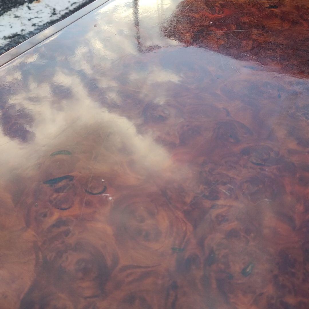 赤褐色 木製座卓 玉杢 美しい欅の玉杢座卓