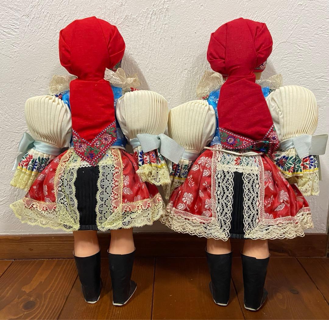 チェコ人形 ハンドメイド 民族衣装 2体 アンティーク レトロ スロヴァキア