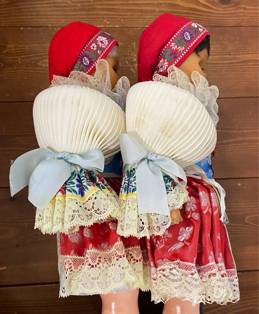 チェコ人形 ハンドメイド 民族衣装 2体 アンティーク レトロ スロヴァキア